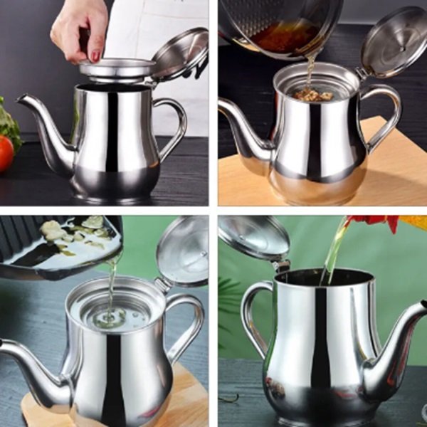 Premium 700ml Stainless Steel Oil Dispenser - Image 3
